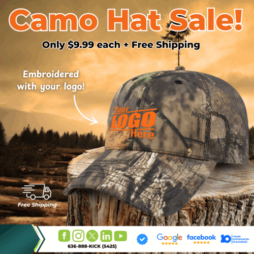 CLOSEOUT: Mossy Oak Camo Hats $9.99 each